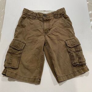 Old Navy Kids Cargo Shorts Size 10 | Brown 100% Cotton Utility Pockets Adjustabl